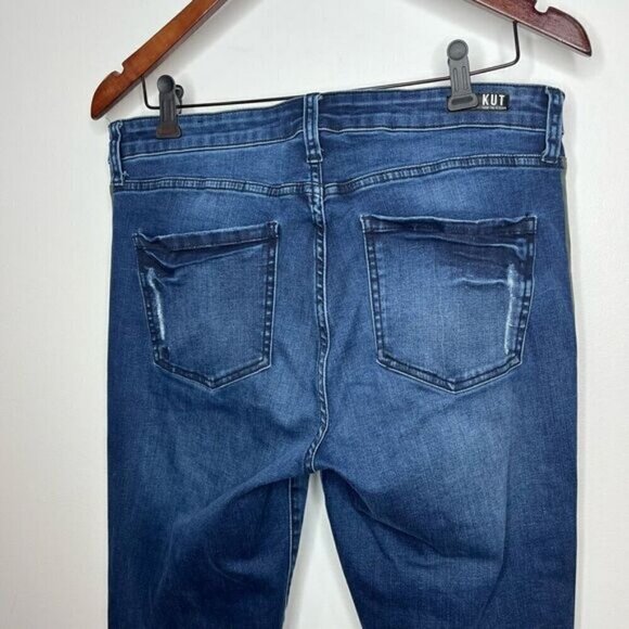 Kut from the Kloth Women's 10 Connie High Rise Ankle Skinny Jean Blue Stripe - Picture 7 of 13